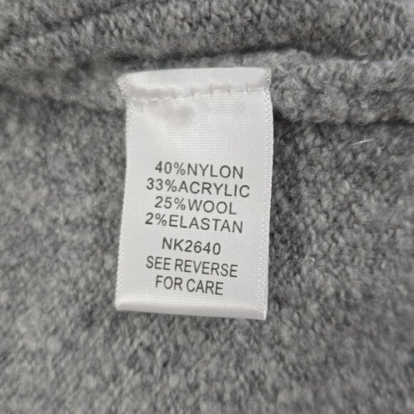 Tres Chic Women's Grey Wool Blend Open Front Long Length Cardigan Pockets Size S - Picture 10 of 14